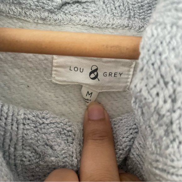 Lou & Grey Cableknit Grey Mockneck Turtleneck Sweater Size M - Picture 6 of 10